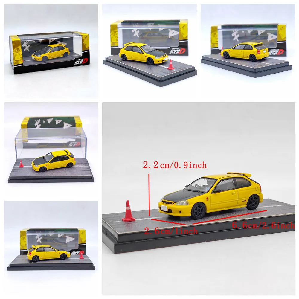 Hobby Japan 1:64 CIVIC TYPE R (EK9) 1997 Custom Sunlight Starlight Championship ADVAN with Engine Diecast Models Car Collection