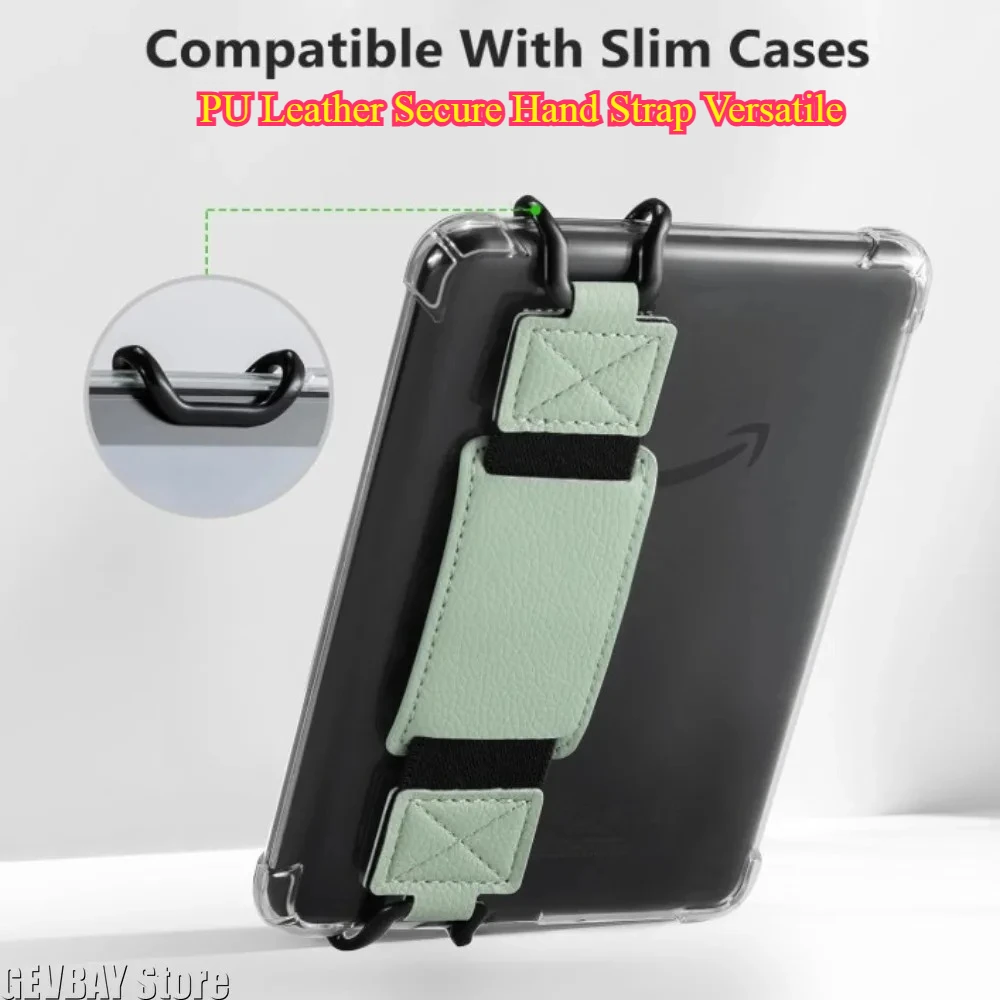 PU Leather Secure Hand Strap Versatile - High Elastic Finger Grip for Kindle Kobo Voyage Tablet