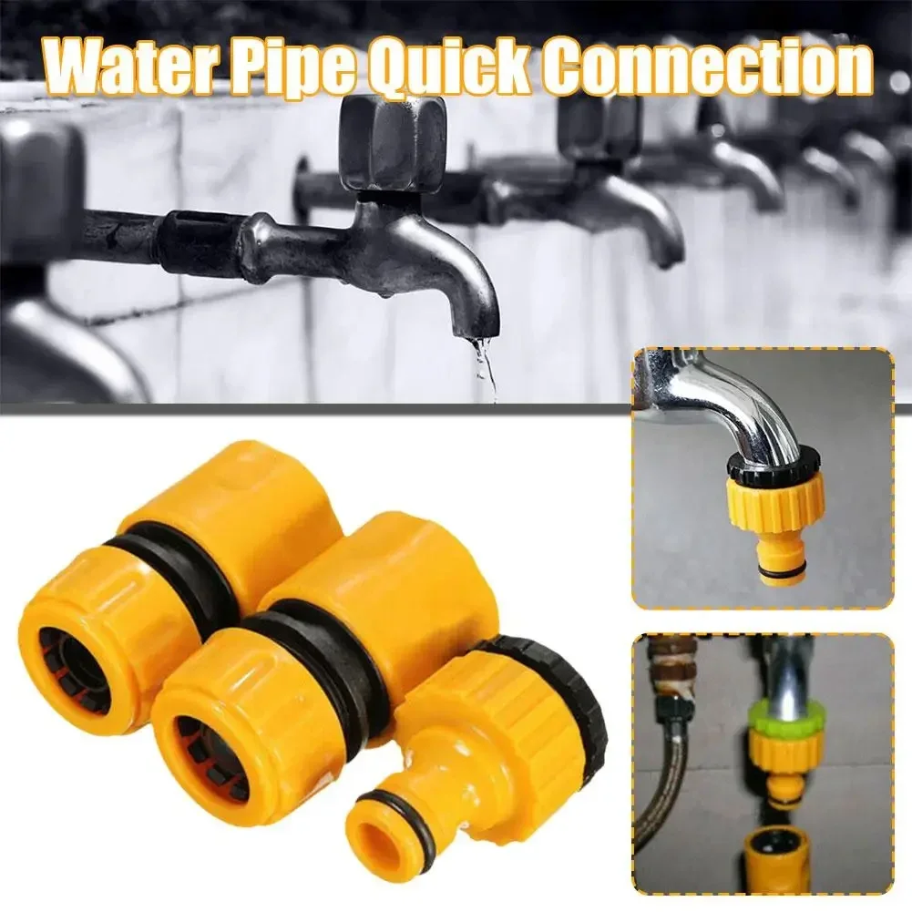 European Standard 1/2 Water Pipe Joint New Material ABS 4-point Water Stop Nipple 3-in-1 Set of Water Gun Quick Connector