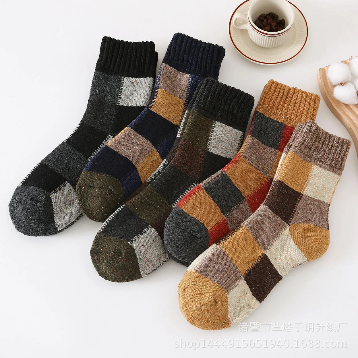 5 Pairs Men's Autumn Winter Socks Extra Thick Floor Socks Solid Color Socks Towel Warm Snow Socks  Cashmere Fashion Socks Simple