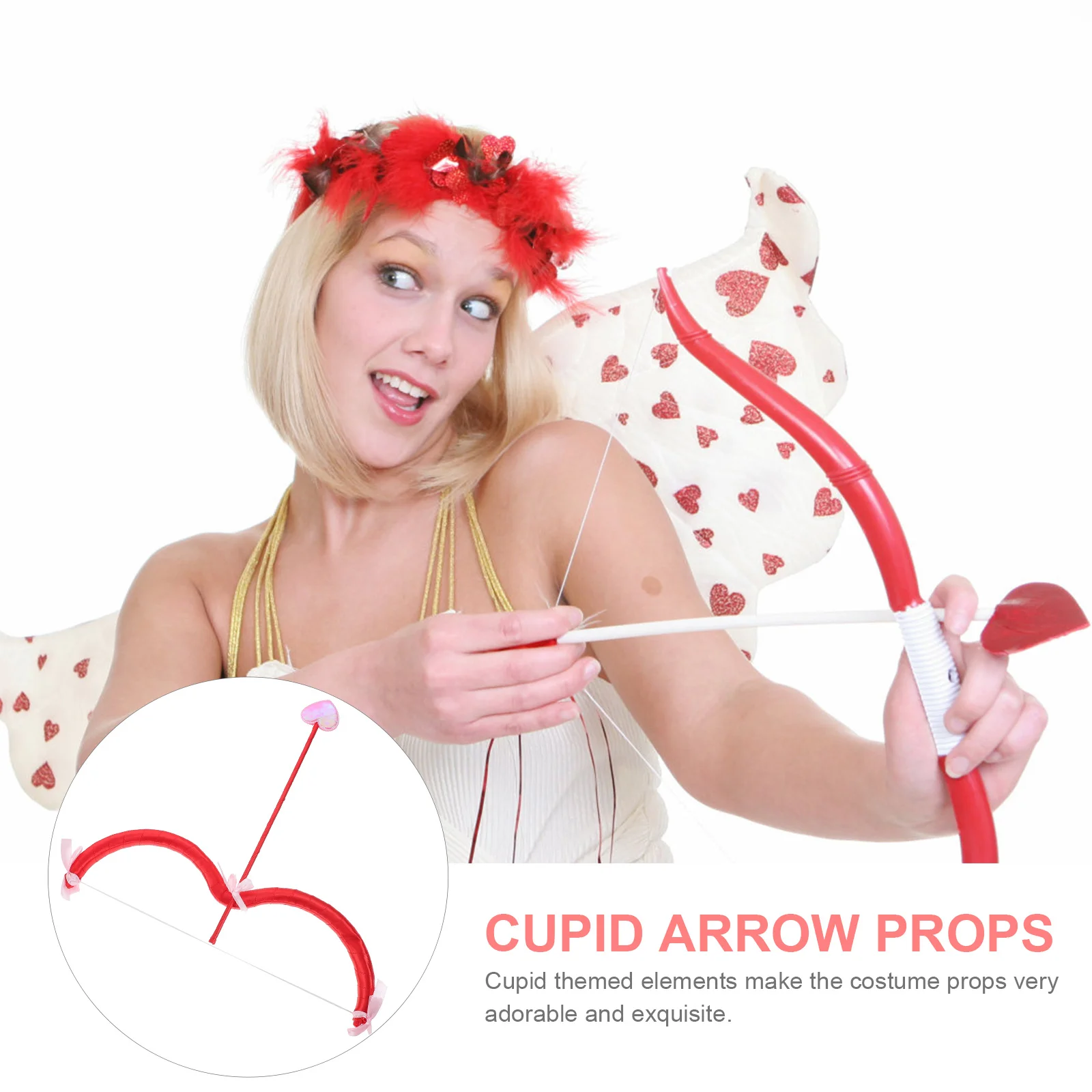 Cupid Bow Costumeparty Setwomen Valentine Cosplay Prop Props Kids Halloween Accessories Costumes Archery Toy Miniredsupply Gift