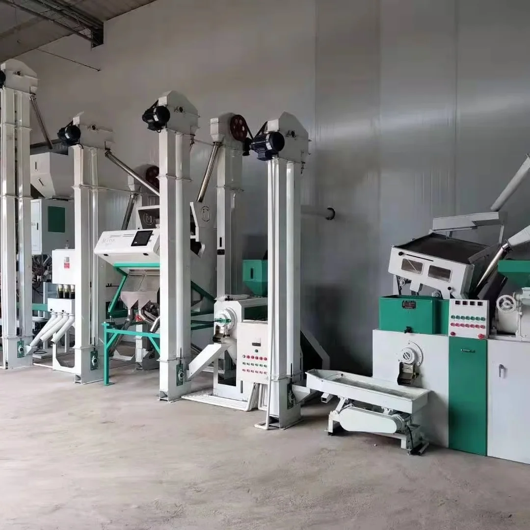 Factory Supply Complete 40 Tons Per Day Rice Milling Machine Automatic Rice Grinding Set for Home Farm Use Featuring Engine Core
