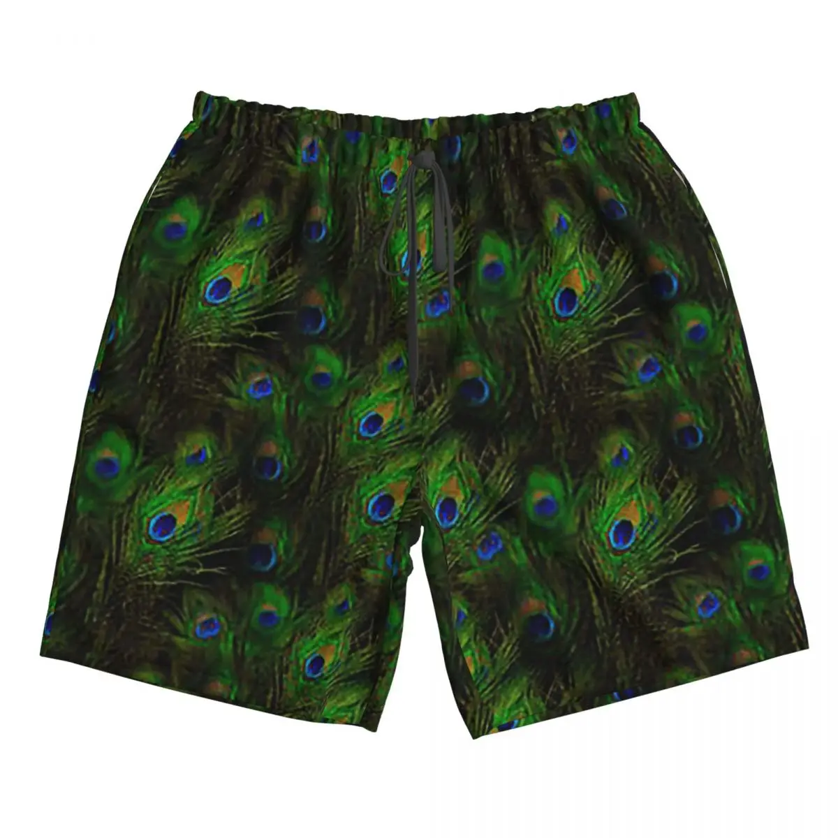 

Peacock Feathers Trunks Beach Board Shorts Casual Quick Dry Swim Summer Men Pants