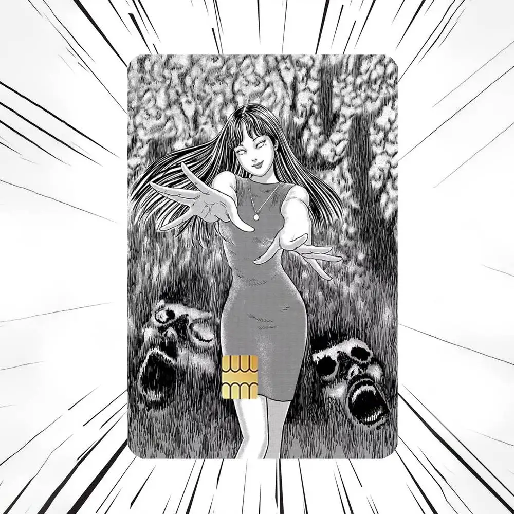 T-Tomie Junji Ito HD Waterproof Card Skins Protective Stickers for Credit Bank Game Cards