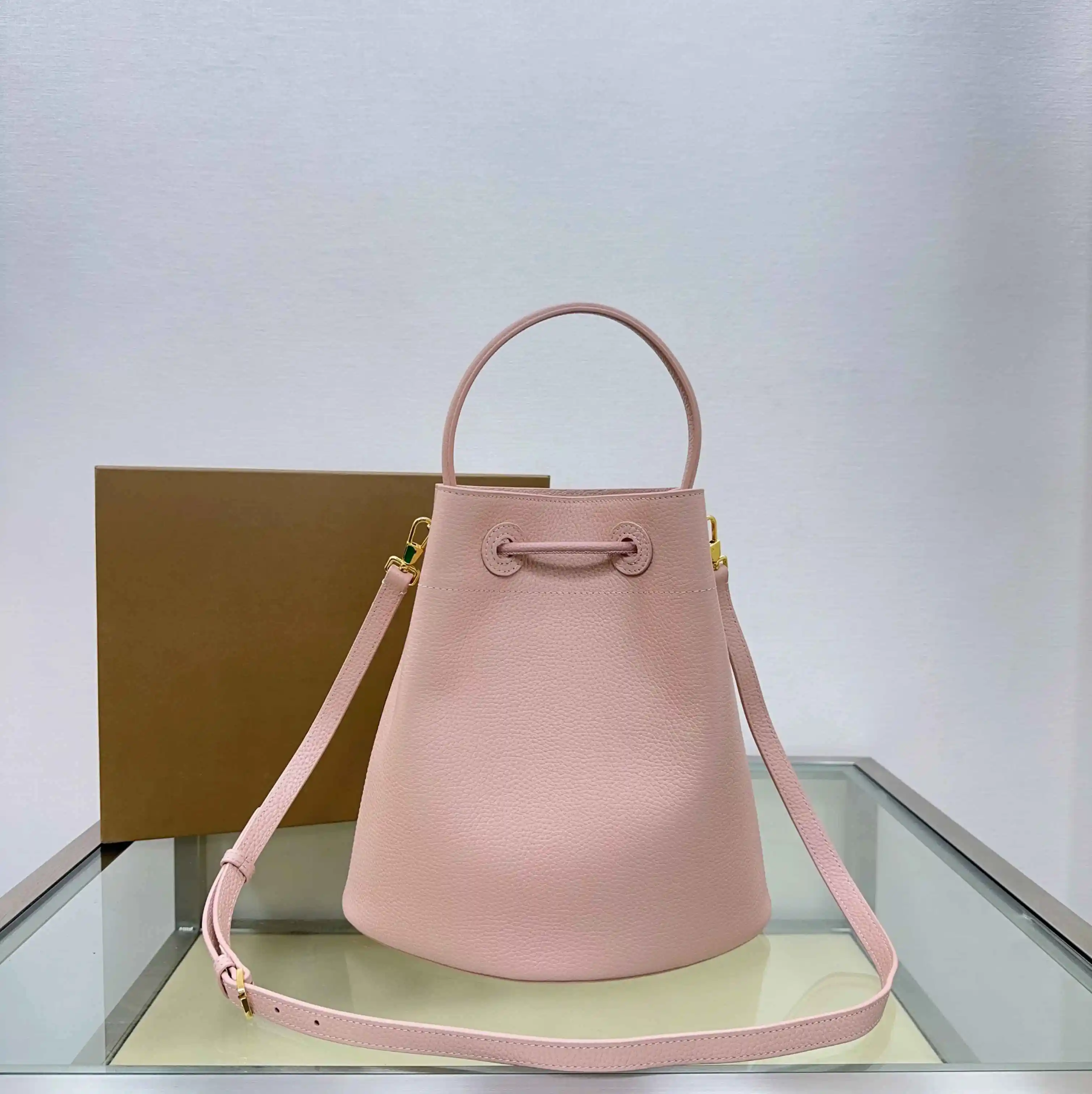 Retro Vintage Women's Bucket Bag Italian Tanned Grain Leather Crossbody Shoulder Purse Everyday Luxury Handbag for Hot Sale