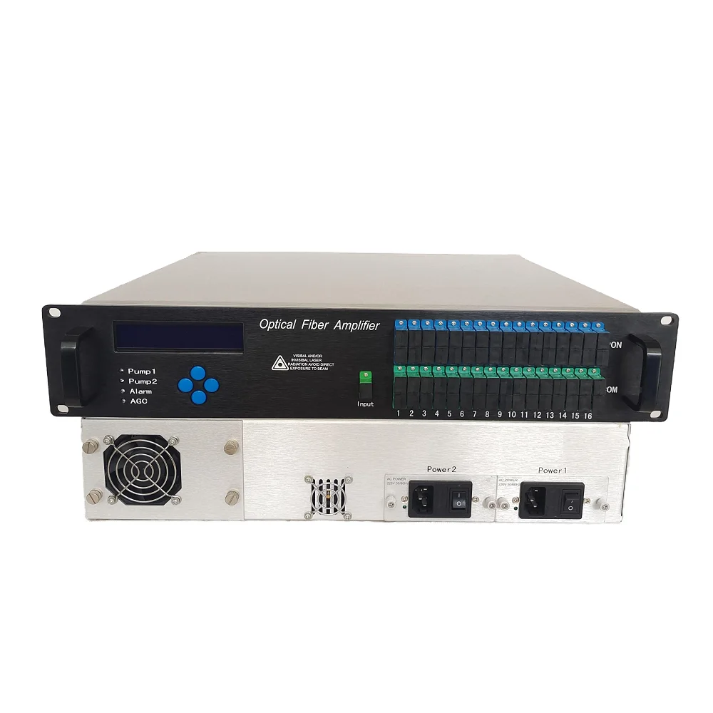 

Warranty 5 Years Input 0~10dbm 1550nm 32 Port High Power 19/20/21/22/23dbm Fiber Optic Catv High Power Edfa Amplifier with Wdm