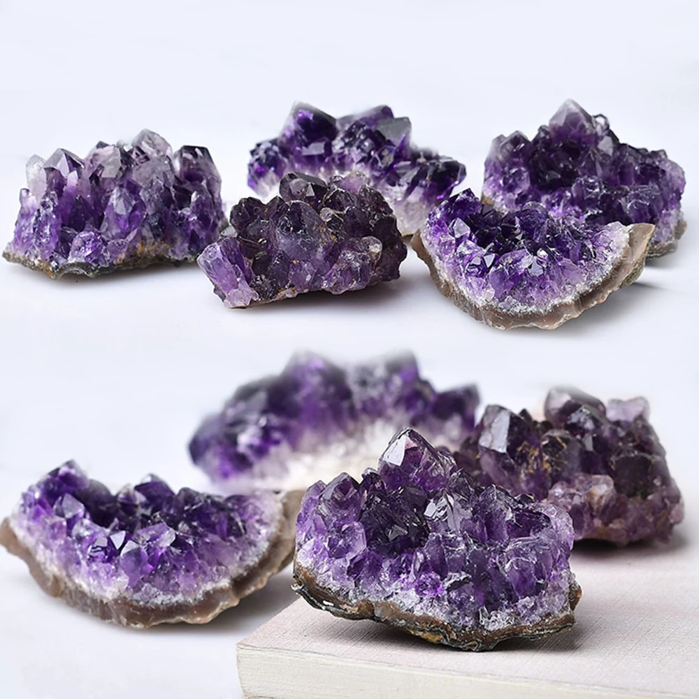 Natural Amethyst Cluster Purple Quartz Uruguay Cluster Irregular Crystal Mineral Stone Crafts Home Decoration Desktop Ornament