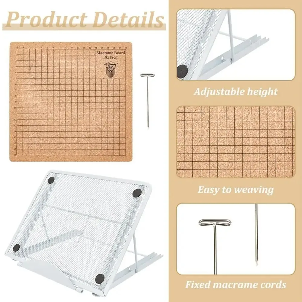 

Высококачественный плетеный набор досок для макраме, вспомогательная доска, принадлежности для макраме, регулируемый держатель, набор досок для вязания своими руками с кисточками