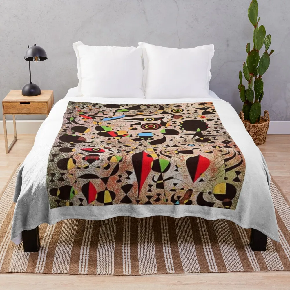 

Joan miro Cubism and Abstract Art Throw Blanket Weighted Single Soft Big Bed Fashionable Blankets