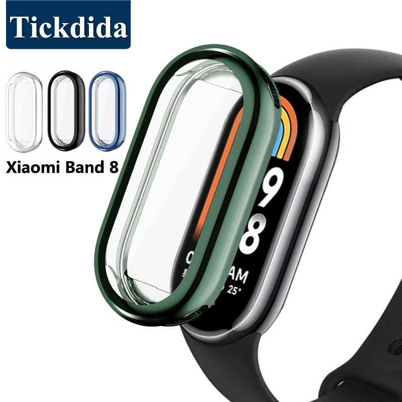 

Soft TPU Case for Xiaomi Mi Band 8 Case Full Screen Protector Shell Bumper Plated Protective Cover for Mi Band 8 Smart Watch