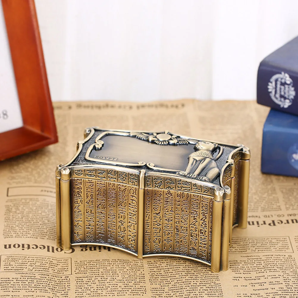 Zinc Alloy Jewelry Boxes Durable Rust Proof Vintage Ring Storage Case Elegant Dustproof Container Jewel Gift Box