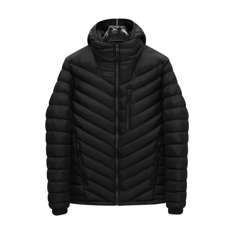LEOSOXS Lightweight Solid Cotton Padded Coat Men Women Warm Thicken Hooded Jacket Outdoor Casual Winter