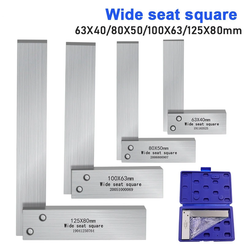 Machinist Square Set,2Inch,3Inch,4Inch & 5Inch Squares Machinist Square Mechanical Engineer Square,Wide Base Square Tool