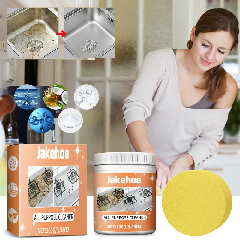 

Kitchen Bathroom Multi Purpose Paste Stove Range Hood Oil Stain Cleaning Easy Use Surface Polishing Stubborn Grease Removal