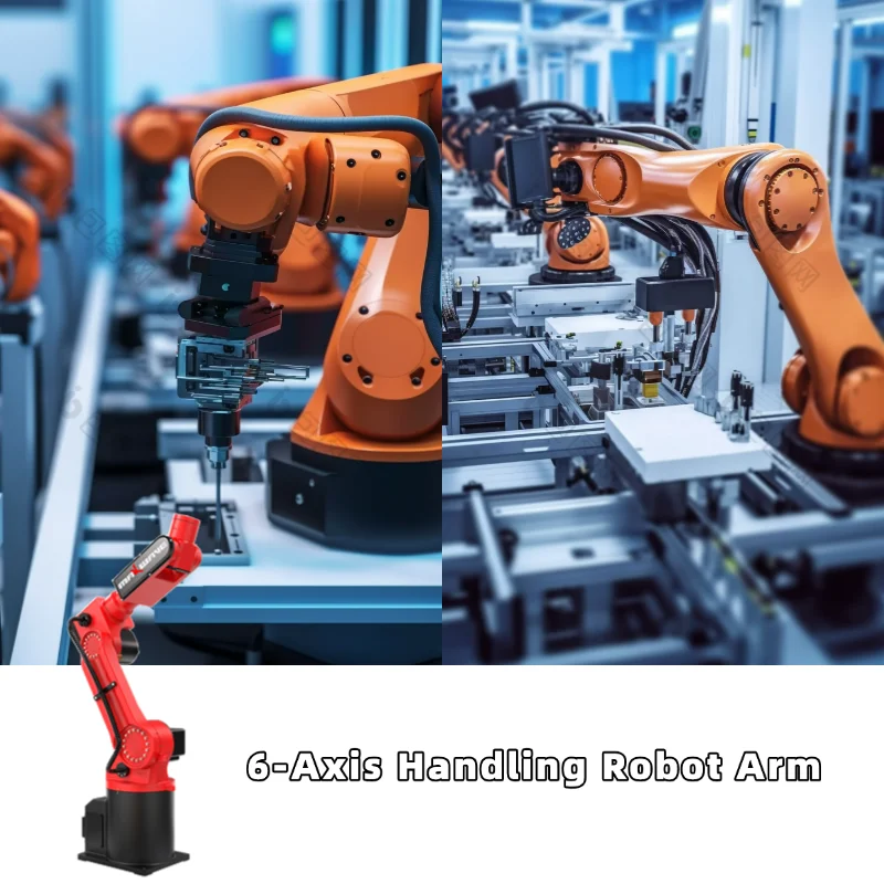 Press Automation 6-Axis Robotic Arm for Metal Stamping Forging Press Feeding and Finished Parts Unloading in Manufacturing Plant