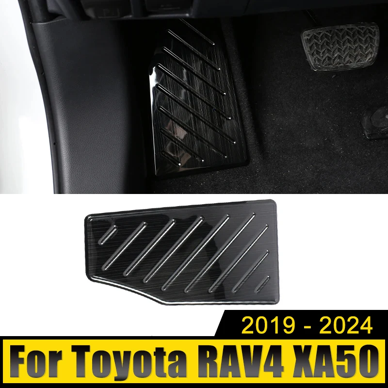 

For Toyota RAV4 XA50 Hybrid 2019 2020 2021 2022 2023 2024 RAV 4 Stainless Car Footrest Pedal Plate Cover Trim Non-Slip Case Pad