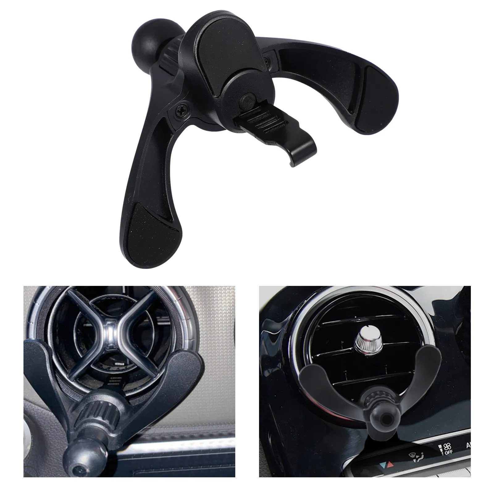 Soporte de Teléfono para Auto en Forma de Y, Base con Gancho para Ventilación, Color Negro, Resistente y Multifuncional, para Celulares