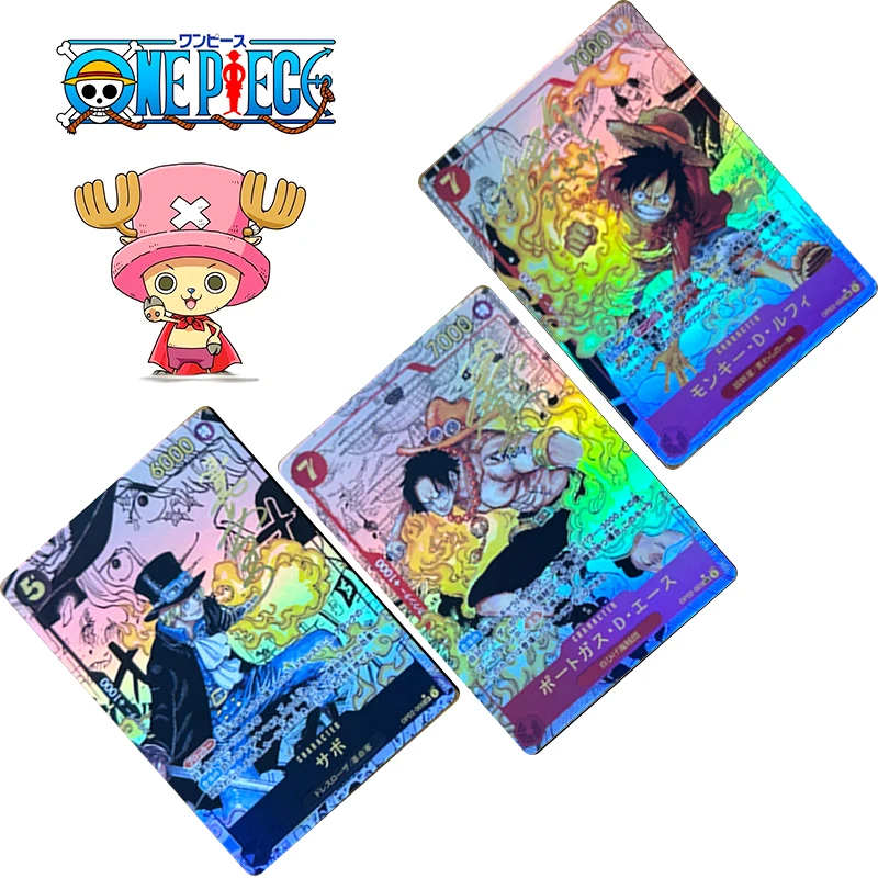 

Diy Homemade One Piece Rare Collection Flash Card Luffy Sabo Ace Anime Characters Signature Card Cartoon Toys Christmas Gift