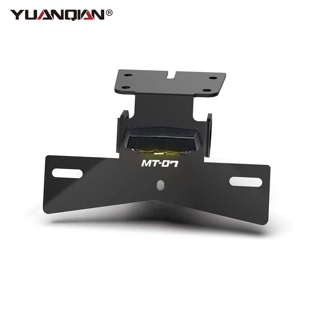 Para yamaha mt07 fz07 xsr700 2021-2024 suporte da placa de licença de registro com luz led da placa de licença MT-07 acessórios