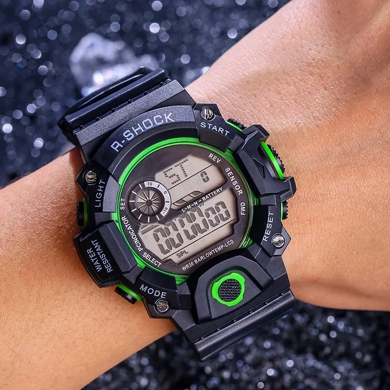 Style Boys Sports Watches Dual Display Digital Led Electronic Quartz Wristwatches For Kids