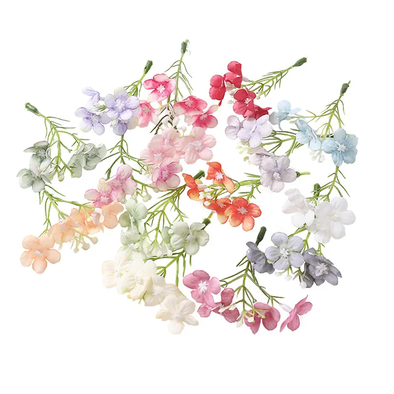 100PCS ประดิษฐ์ดอกไม้ Handmade ไฮเดรนเยียดอกไม้งานแต่งงานเจ้าสาว Headwear อุปกรณ์เสริมผมดอกไม้จําลองตกแต่งห้อง DIY
