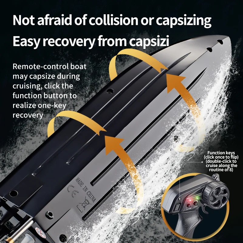 Barco con batería RC, 2,4 Ghz, 25 km/h, Control remoto de alta velocidad, lancha rápida eléctrica de carreras, alarma de batería baja, Mini barco RC, juguetes para niños y adultos