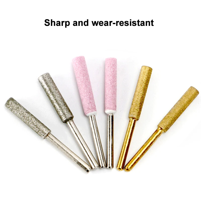 5 Pcs Cylindrical Burr Grinding Head Set Emery Chain Emery Polishing Head Chainsaw Sharpener Stone File Chainsaw Sharpening Tool