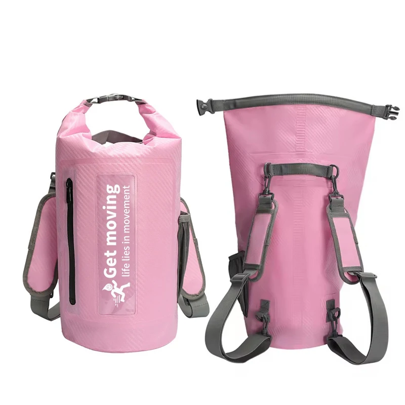 

Водонепроницаемый сухой рюкзак 20 л, рюкзак с рулонным верхом для каякинга, плавания, пляжа, рыбалки, легкий прочный водонепроницаемый мешок