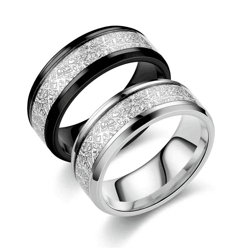 Unisex Personalized Titanium Steel Ring with Rime Pattern Trendy Internet Celebrity Style Jewelry for Women And Men