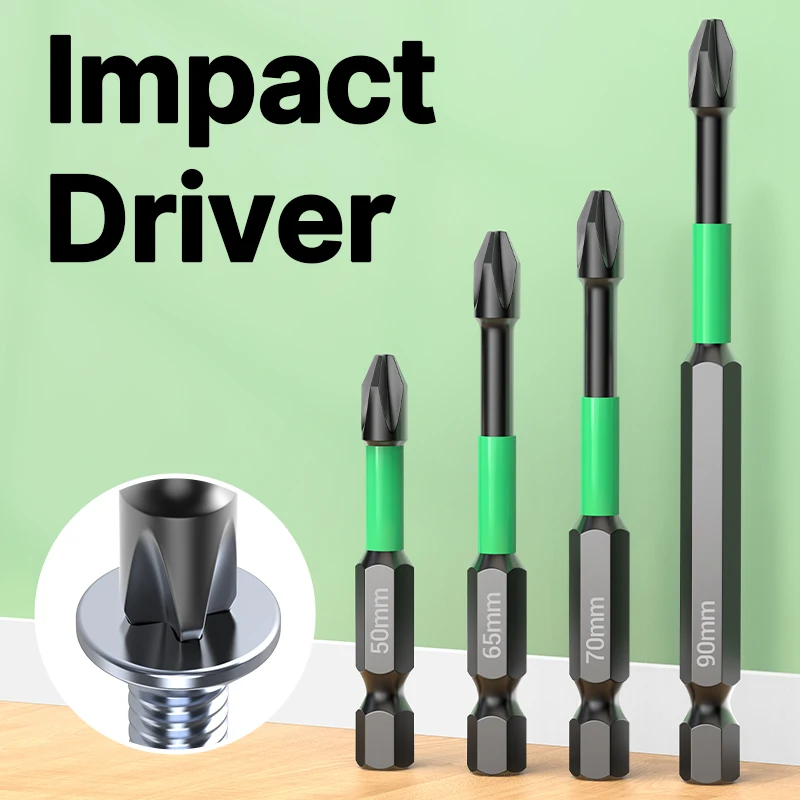 HUHAO 1/5pcs Magnetic Phillips Bits Set Phillips Bits Hex Shank Anti-Slip Screwdriver Bit Set For Power Screwdriver Impact Drill