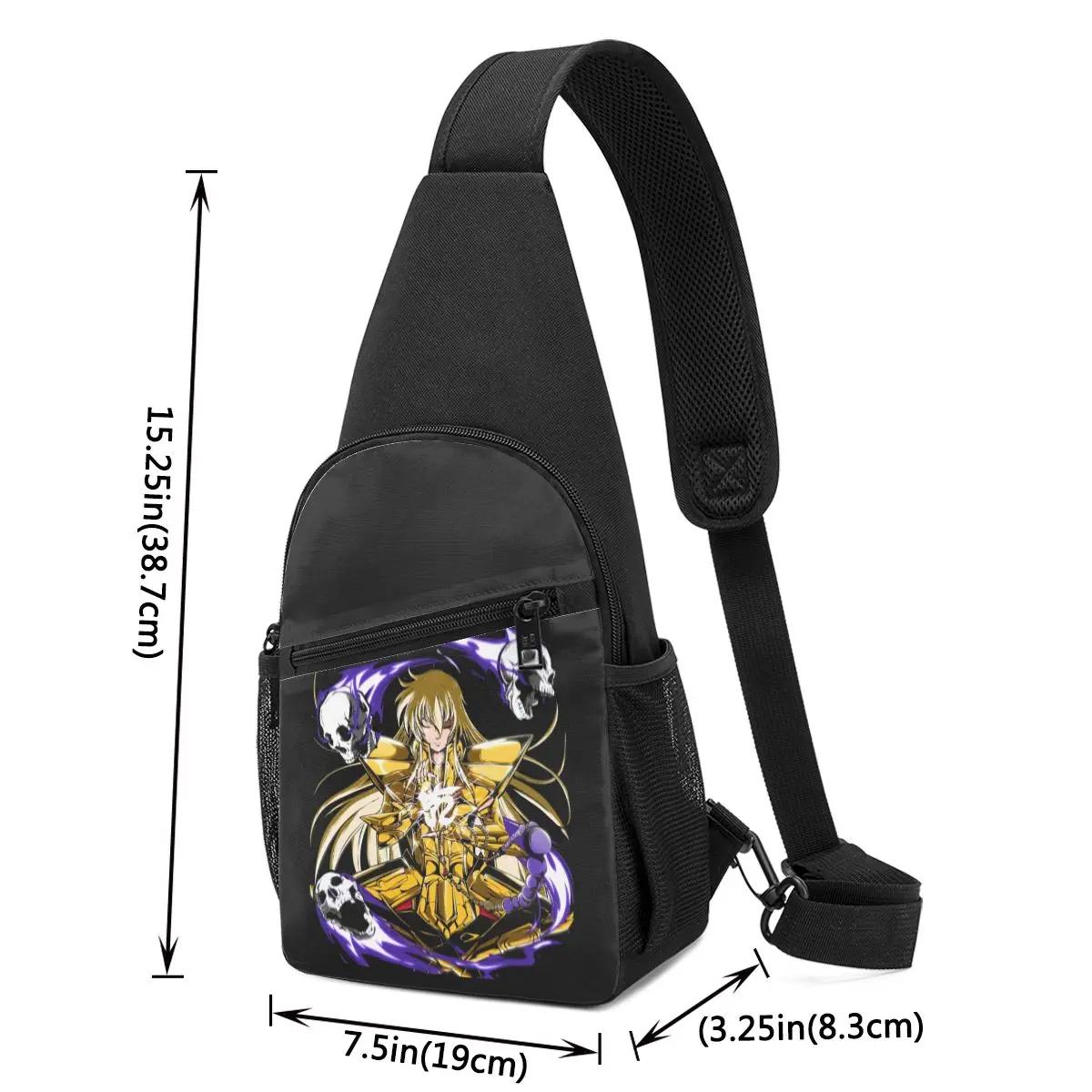 Knights Of The Zodiac Saint Seiya Chest Bag Men Sling Crossbody Backpack Chest Bag Travel Hiking Daypack Shoulder Bag