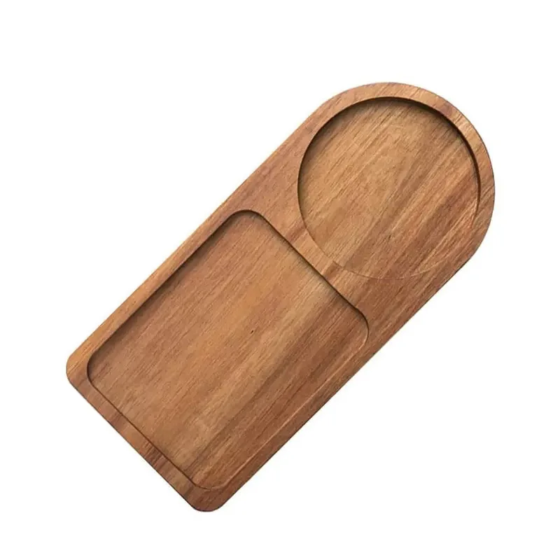 Desktop Coaster Coffee Cup Tray Mat, Rosewood Wooden Table Pad Placemat for Breakfast Pastry Bread Afternoon Tea