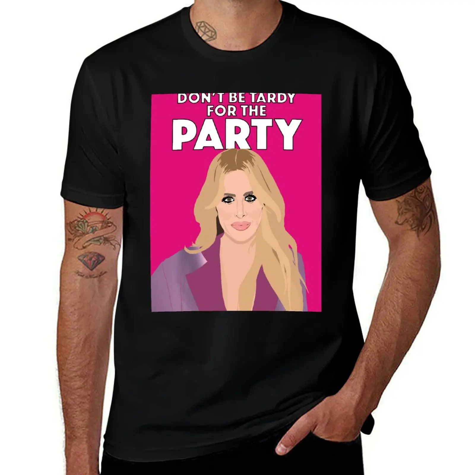 

KIM ZOLCIAK Don't Be Tardy For The Party RHOA (Real Housewives of Atlanta) T-Shirt Casual Loose Short Sleeve Tee for Men