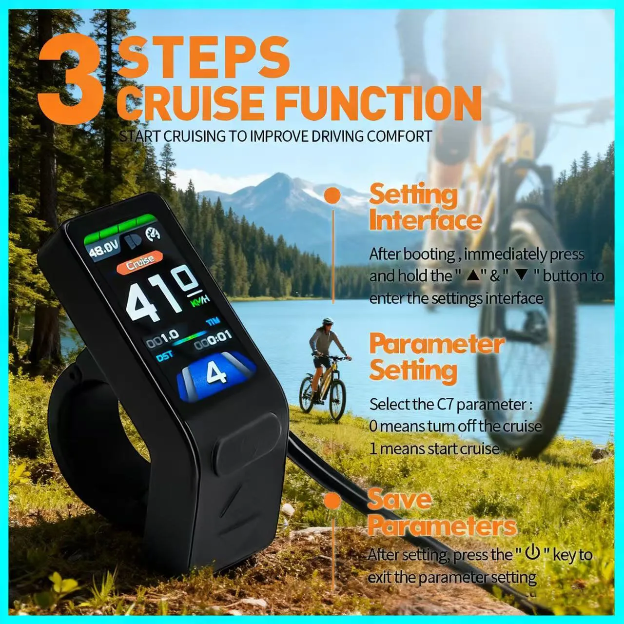 KT TF04 Mini pantalla LCD Ebike Mini pantalla TFT pantalla a Color 24V/36V/48V, accesorios eléctricos para bicicleta adecuados para control KT