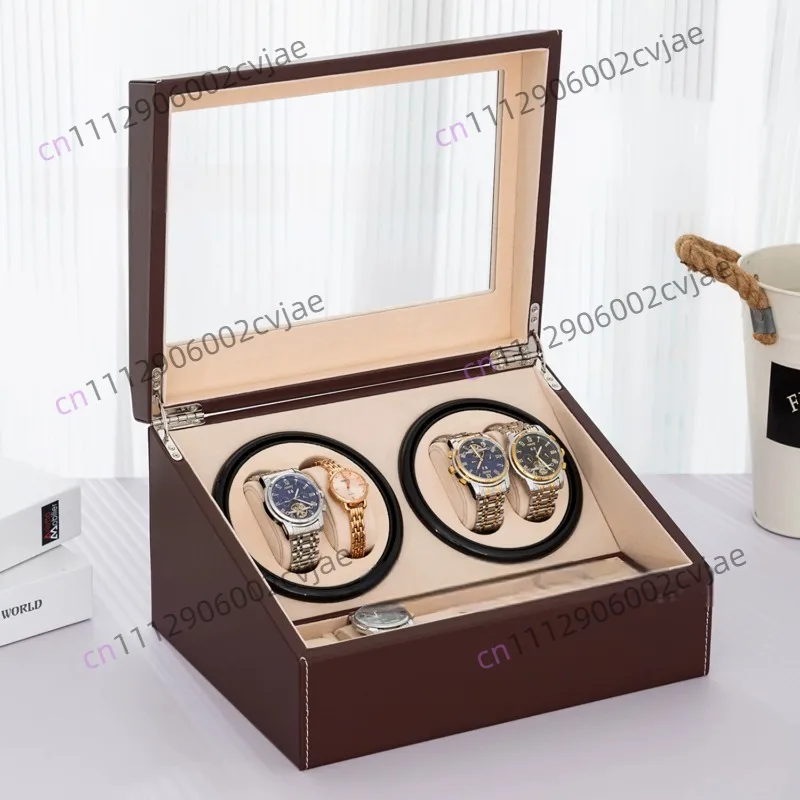 suitable for  Watch Leather 4 + 6 High-end Watch Box Automatic Mechanical Watch Storage Box