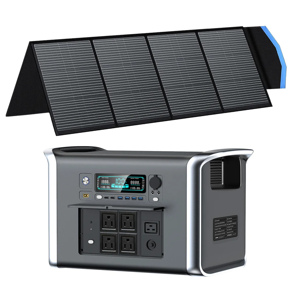 CTOLITY  AP2000 2400W Portable Power Station with 200W Solar Panel 2048WH Solar Generator LFP (LiFePO4) Batter Home Power Outage