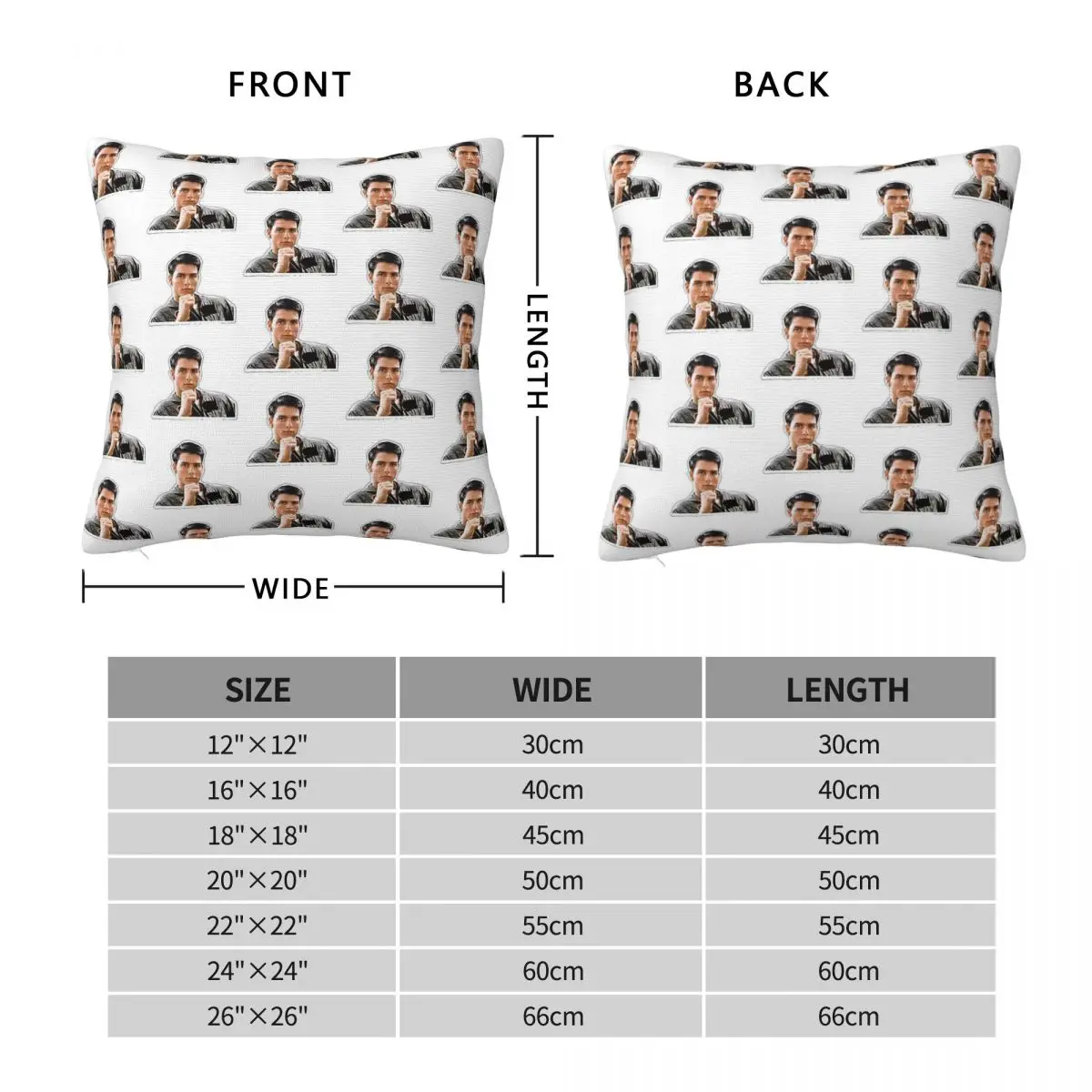 Young Tom Cruise Square Pillowcase Polyester Linen Velvet Pattern Zip Decor Pillow Case Home Cushion Cover 18