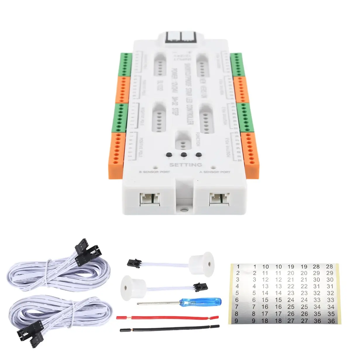 A40I Ladder Night Light 32 Channels Stair LED Motion Sensor Light Prevent Short Circuit Controller DC12V/24V