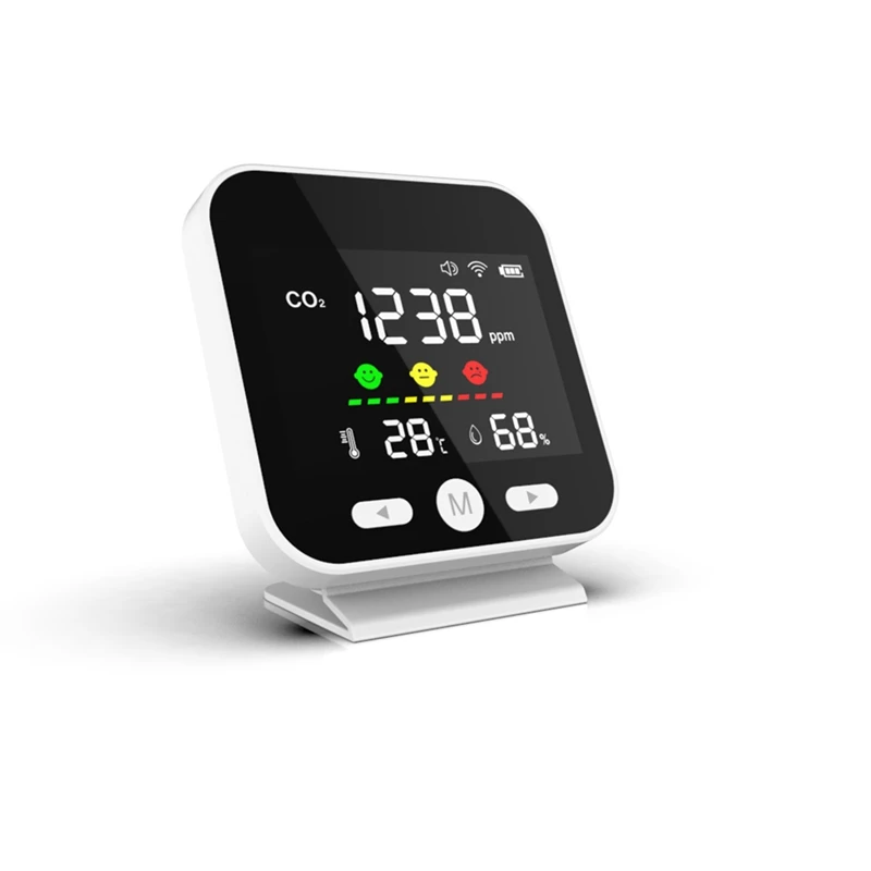 Mini Luchtkwaliteitsmonitor, Temperatuurvochtigheidsmonitor, Co 2 Meter Digitale Kooldioxide Tovage Hcho-Detector