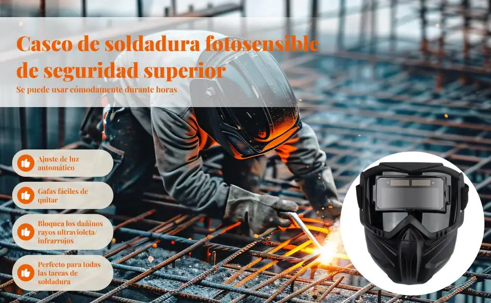 

Welding Mask Detachable Adjustable Band Panoramic Auto-darkening Safety Gear for Welding Garage and Construction Site