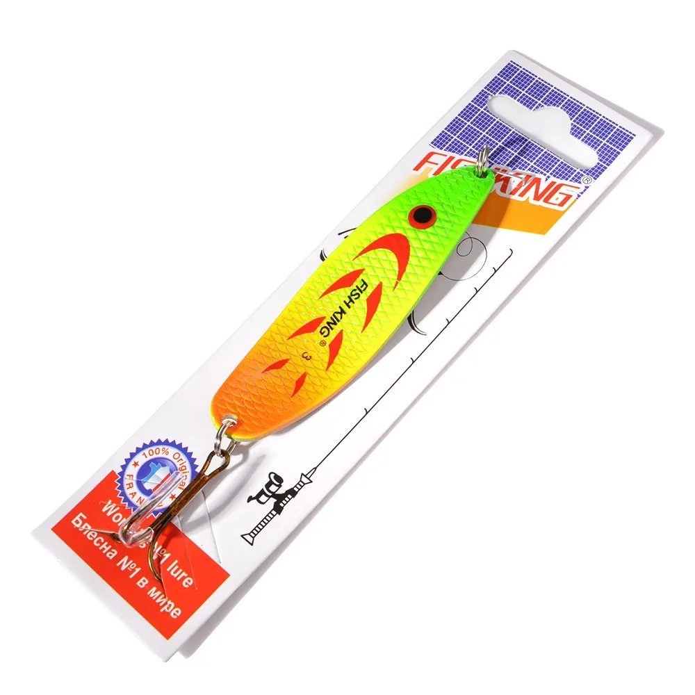 FISHKING Fishing Lures Spoon Wobble Metal Jig Trout Spoon18g 27g Spinner Lure Spoon Trout Area Sea Fishing Jigs Spoon for Pike
