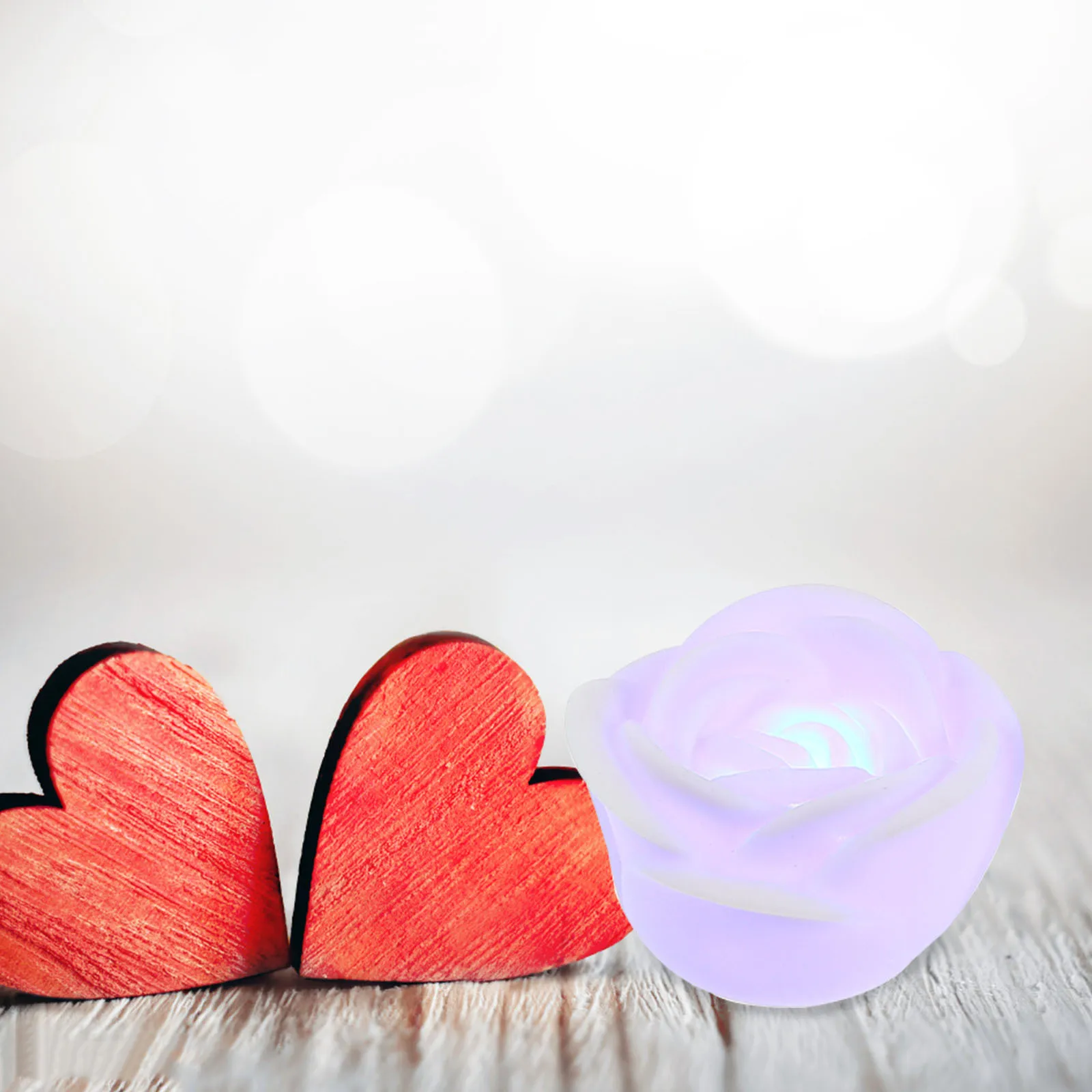 

4 pcs Led Rose Lamp Gift Flame-Less Light For Valentine'S Decoration Night Light Party Decorative Lamp Smokeless