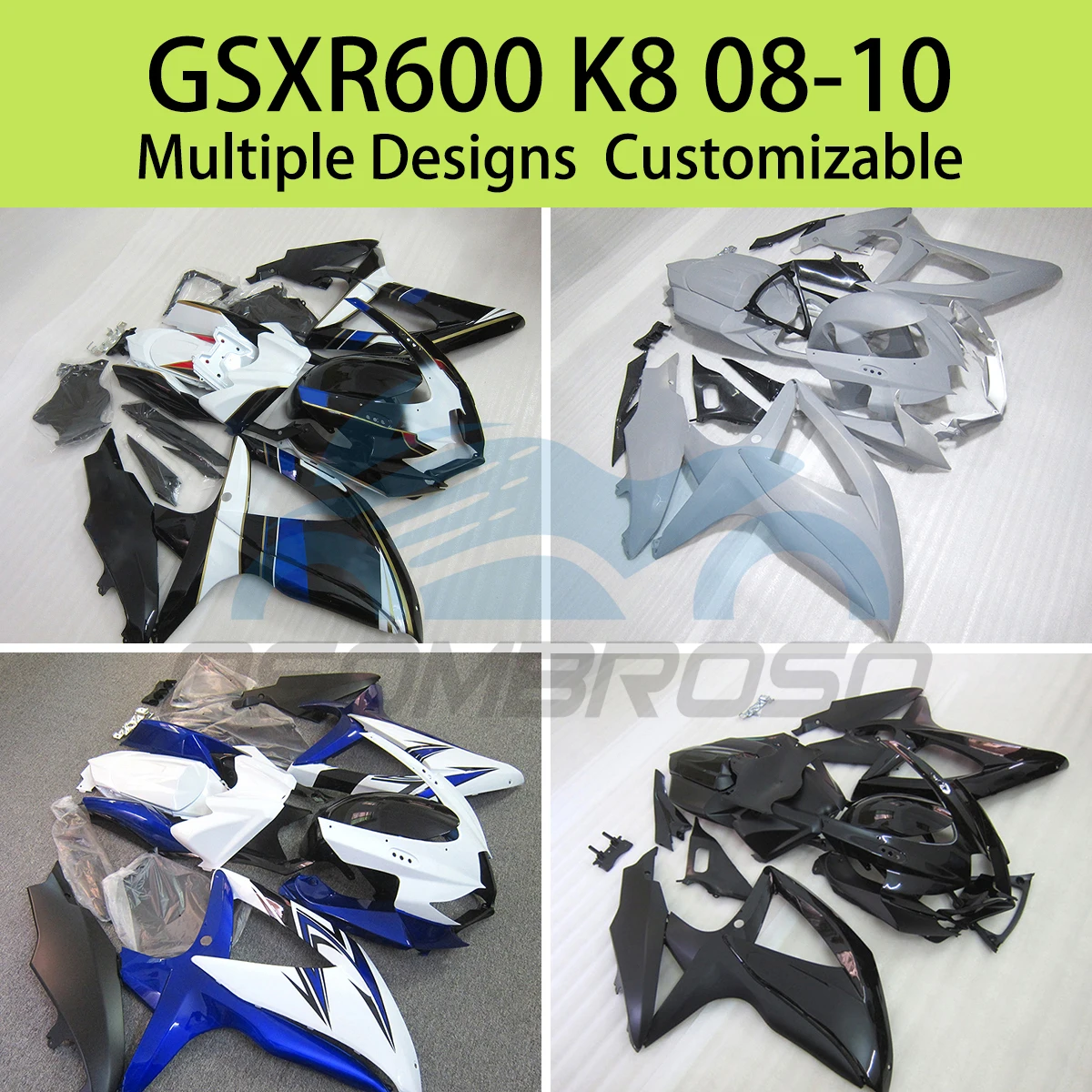 

Motorcycle Fairing Kit for SUZUKI GSXR 600 750 08 09 10 ABS Plastic Injection Fairings GSXR600 GSXR750 2008 2009 2010