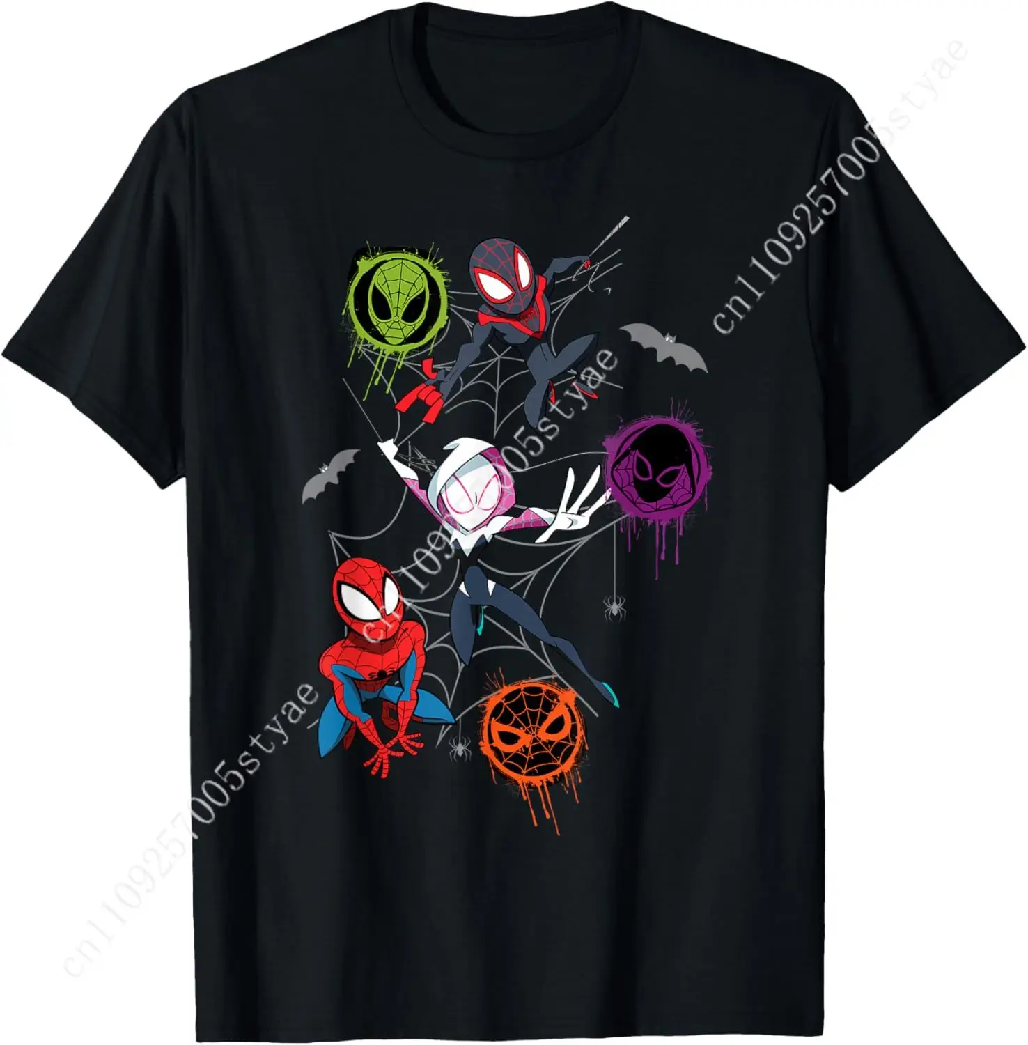 

Marvel Spider-Man and Spider-Verse Pals Halloween Adventure T-Shirt Small
