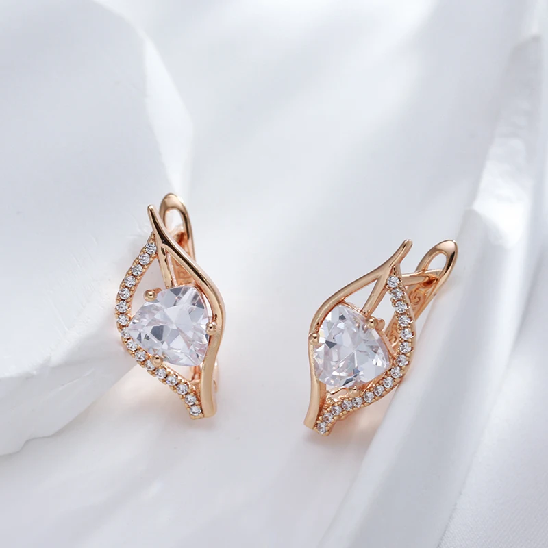 Kinel Trendy Silver Color Wedding Dangle Earrings Micro Wax Inlay irregular Natural Zircon Earrings For Women Fine Daily Jewelry