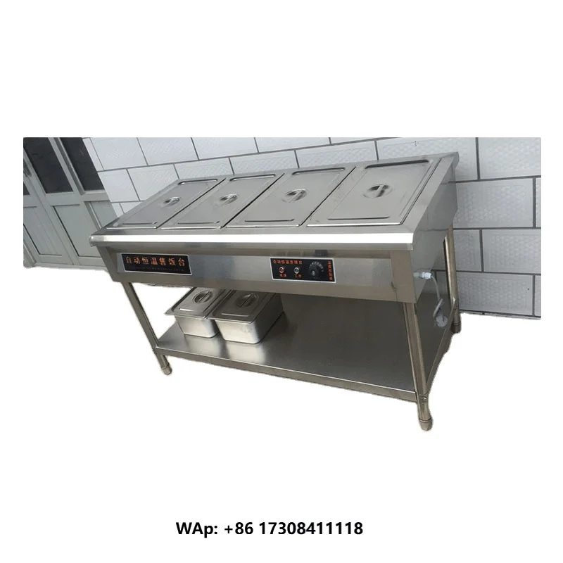 Restaurant Electric Portable Hot Food Steam Table Buffet Stainless Steel Bain Marie Open Base Food Warmer Display for Catering