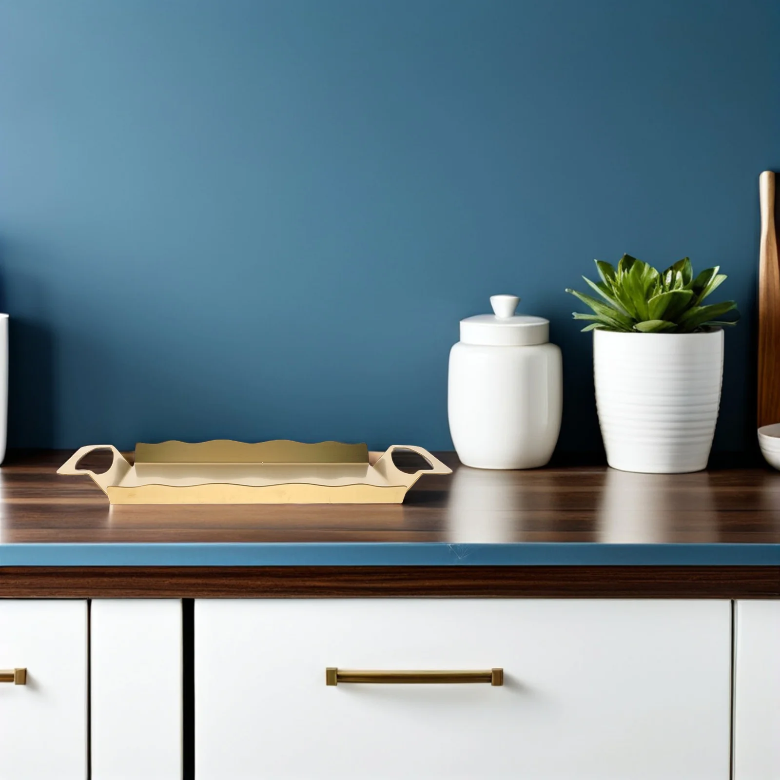 

Stainless Steel Serving Tray Rectangle Buffet Platter Snack Tray Handles Coffee Table Organizer Wedding Party Buffet Platter