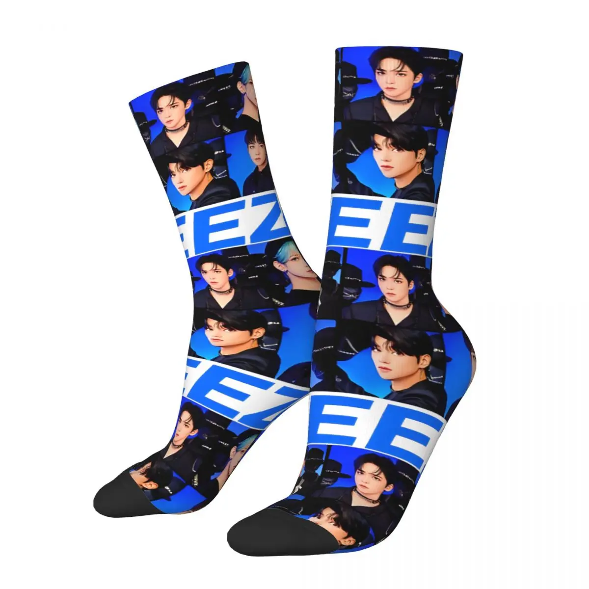 Vintage Ateez The World Movement Group Men's compression Socks Unisex ATEEZ Street Style Seamless Printed Novelty Crew Sock