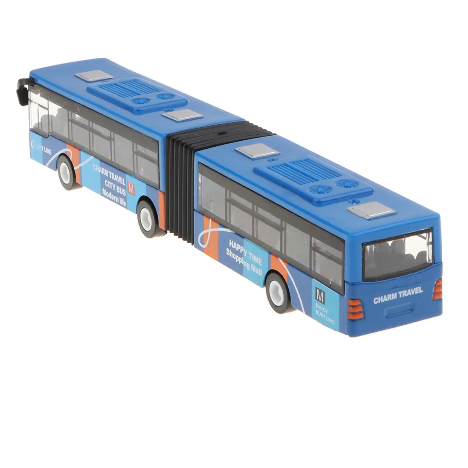 1:64 18cm Long Bus Model Toy Pull Back Alloy Art Crafts Collection