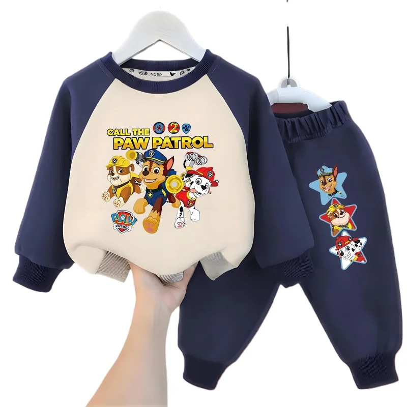 باو باترول ربيع الخريف الأطفال تقسم طويلة الأكمام البلوز مجموعات الفتيان البلوز بانت 2 قطعة دعوى الاطفال مجموعة ملابس رياضية #5